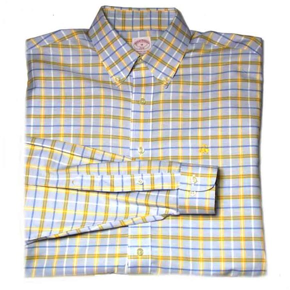 Brooks Brothers Supima Cotton Oxford Cloth Shirt Tattersall Check Men's Size M - Picture 1 of 2